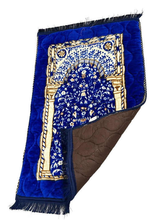 Blue Janamaz -Premium Velvet Quilted Prayer